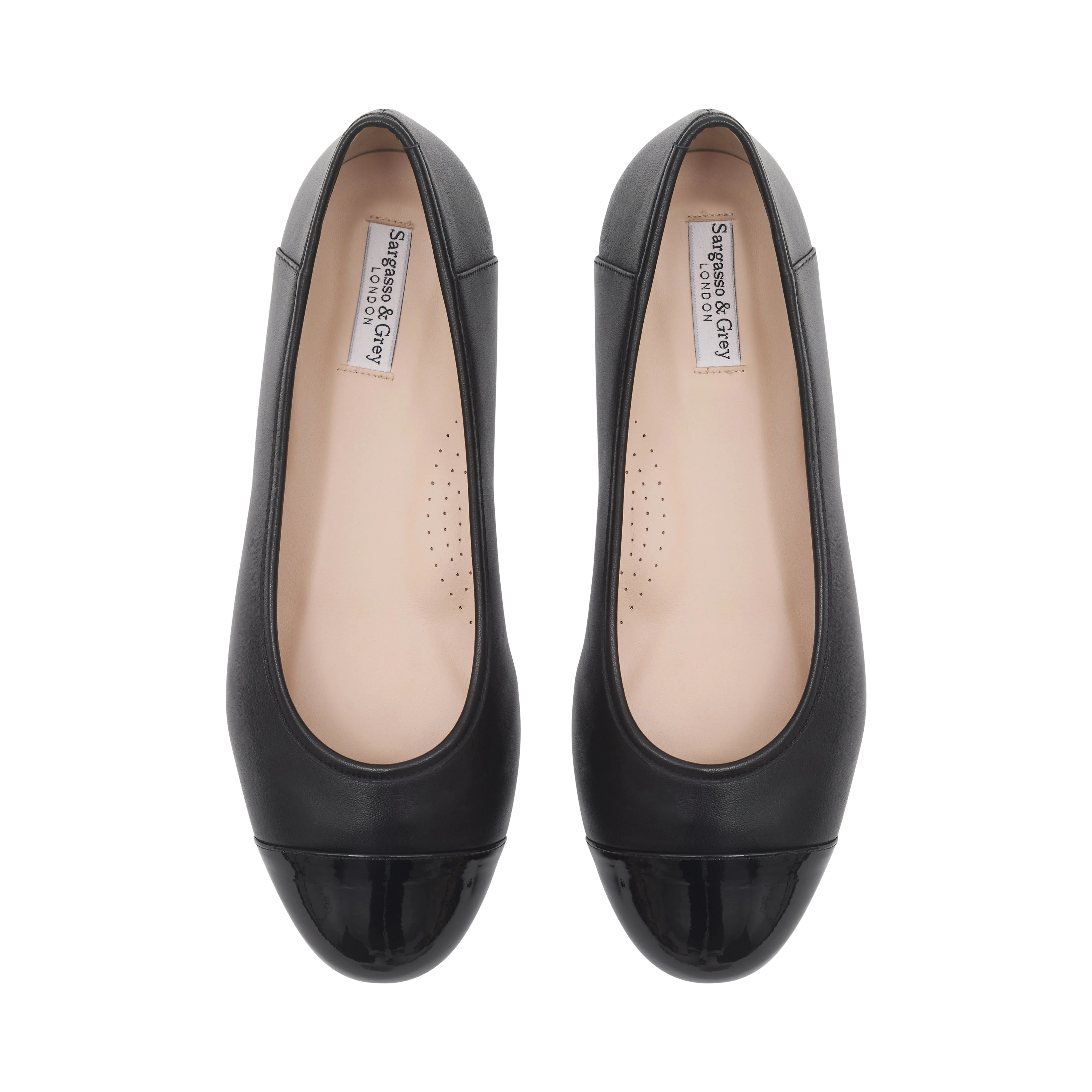 Capella Extra Wide Width Flats - Black Leather