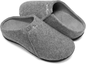 ERGOfoot House Slippers With Arch Support, Orthopedic Slipper for Plantar Fasciitis Pain Relief, Comfy Wool Felt Clog Shoes for Women and Men with Non-Slip Indoor Outdoor