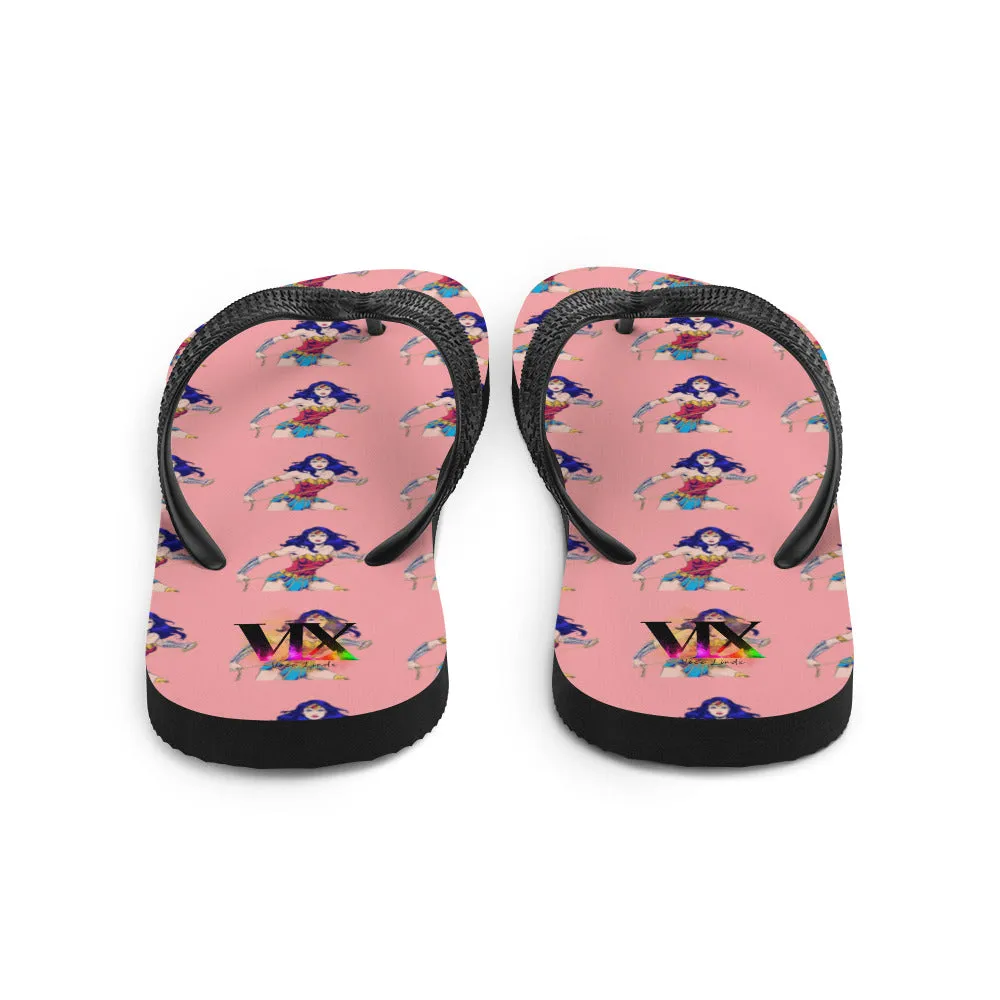 Flip-Flops Wonder Woman Pink Background