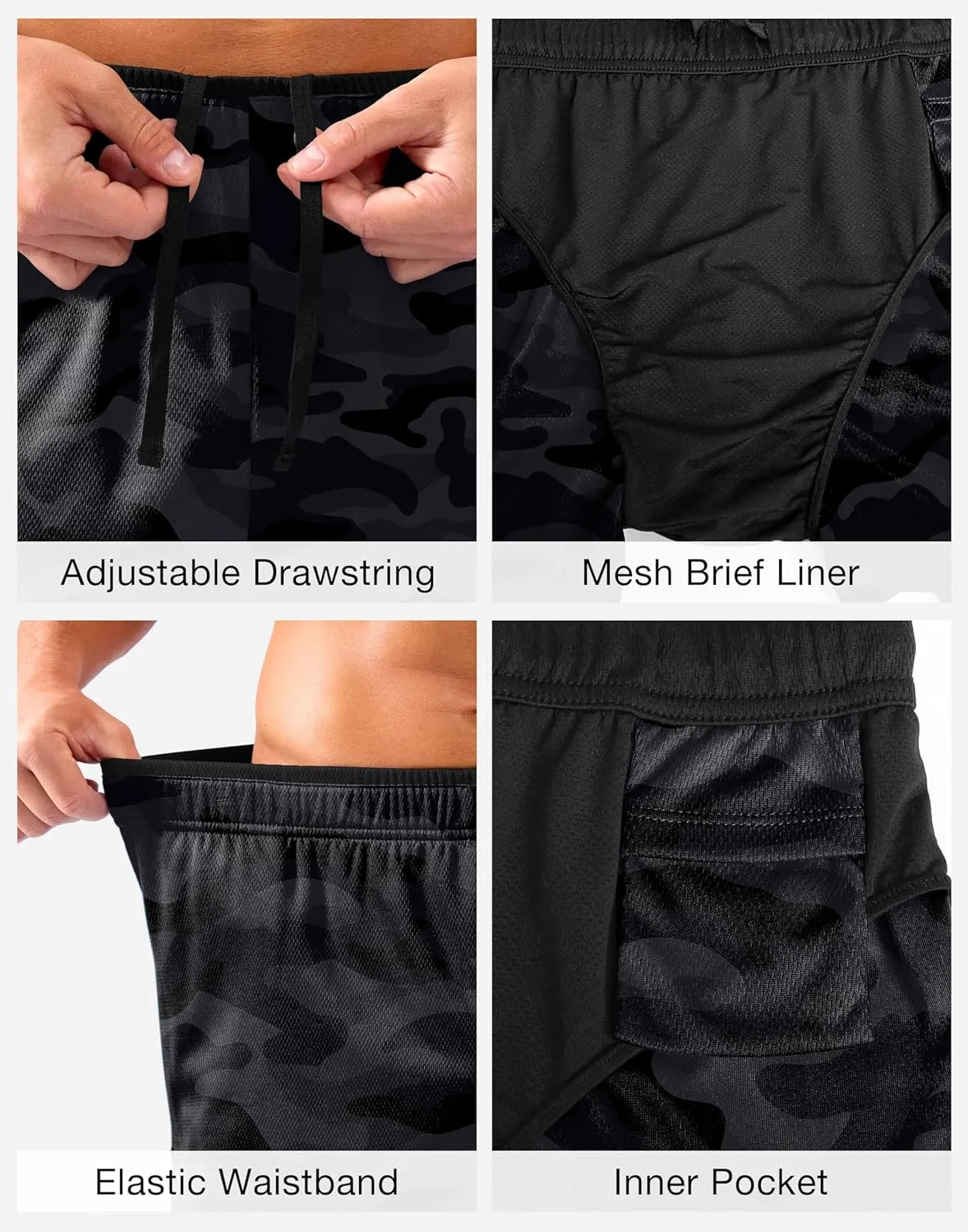 G Gradual Running Shorts for Men 3.5 inch Lightweight Breathable Gym Shorts with Brief Liner Athletic Training Workout Sport