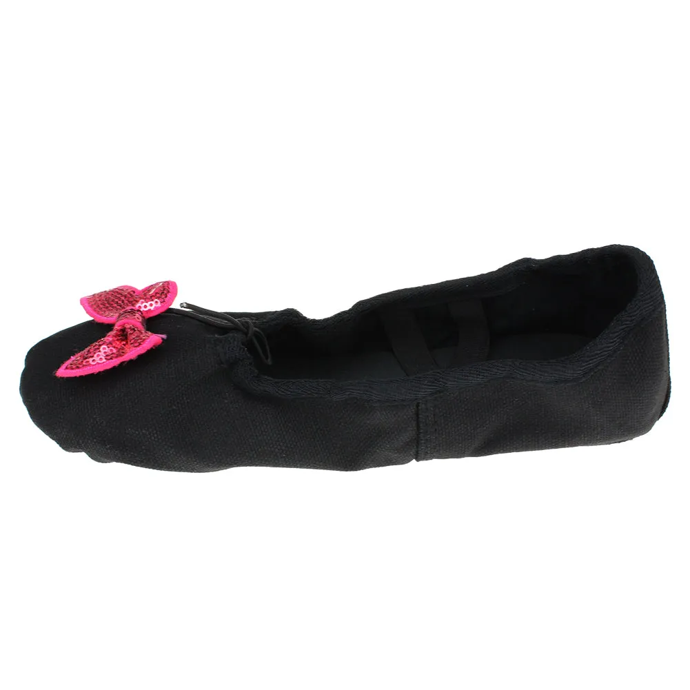 Kid Girl's Canvas Bowknot Dance Ballet Flat