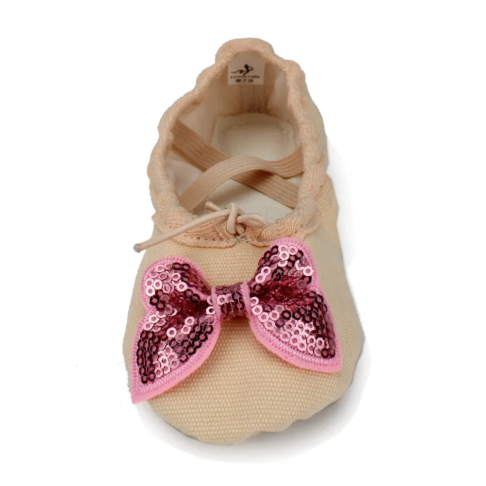 Kid Girl's Canvas Bowknot Dance Ballet Flat