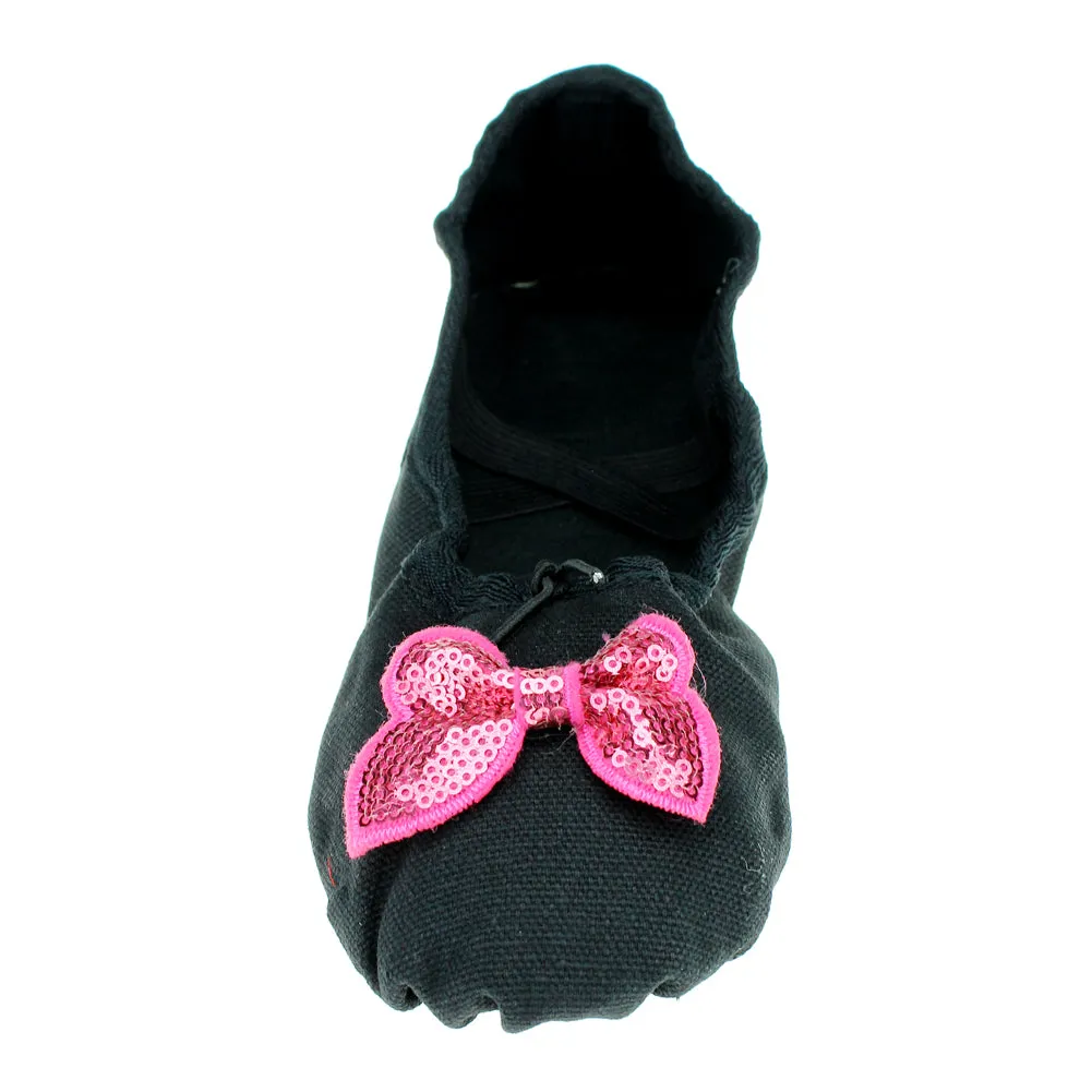 Kid Girl's Canvas Bowknot Dance Ballet Flat
