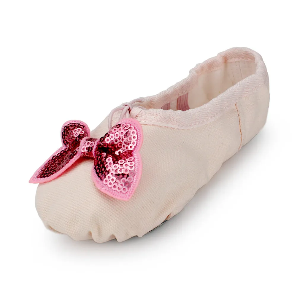 Kid Girl's Canvas Bowknot Dance Ballet Flat