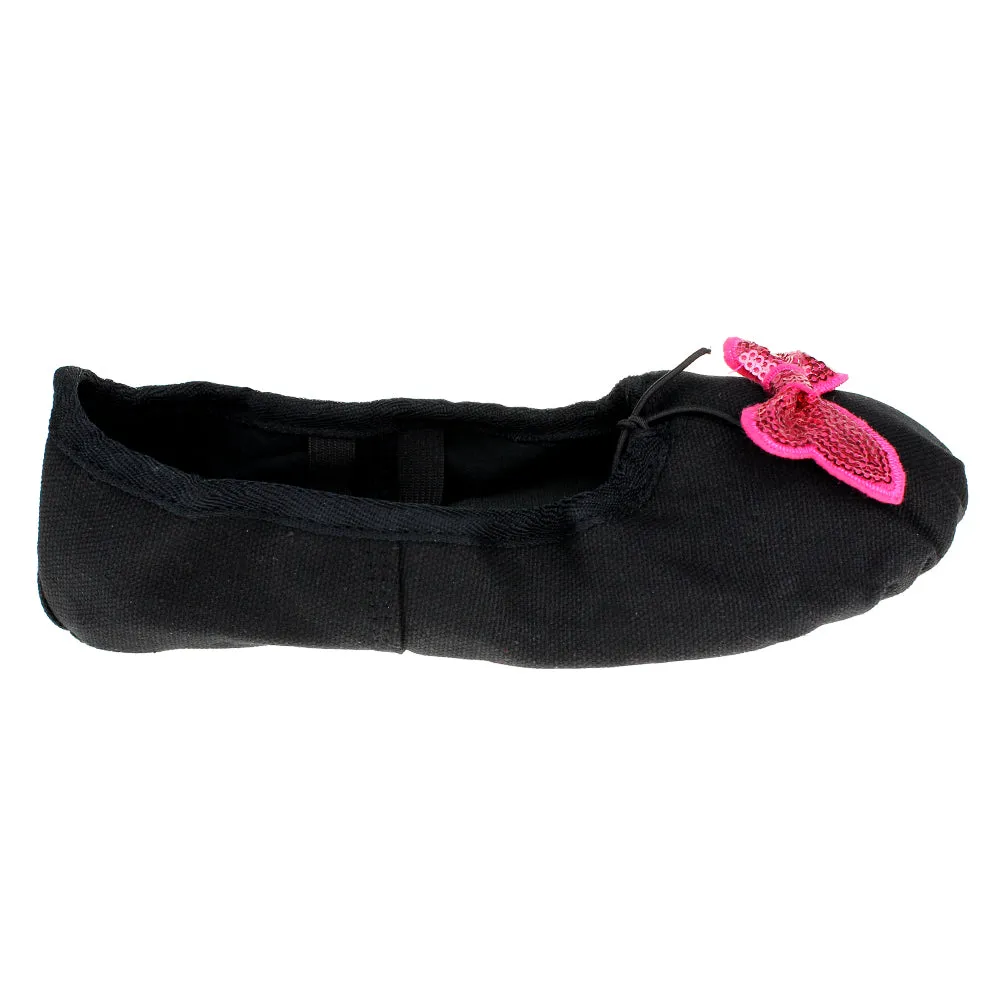 Kid Girl's Canvas Bowknot Dance Ballet Flat