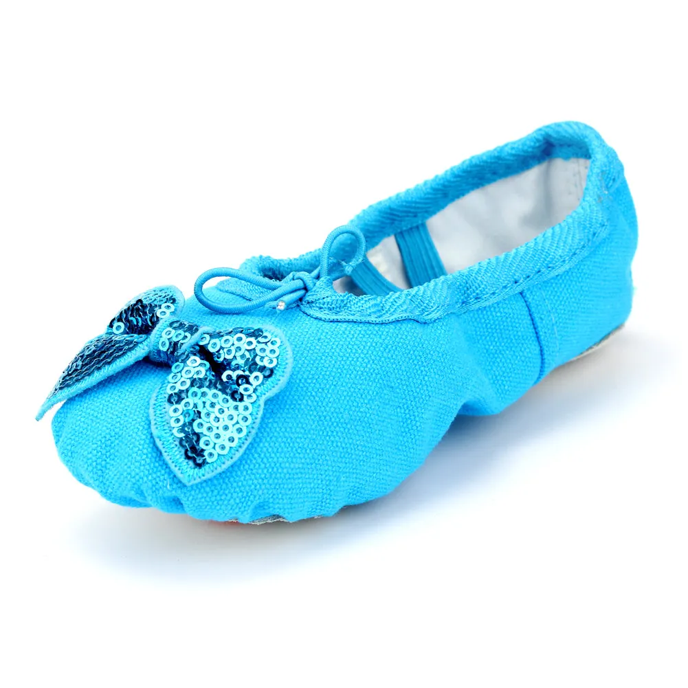Kid Girl's Canvas Bowknot Dance Ballet Flat