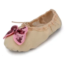 Kid Girl's Canvas Bowknot Dance Ballet Flat