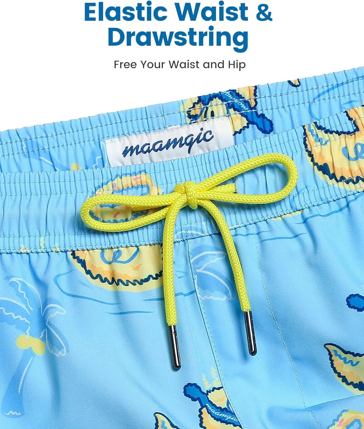 maamgic Mens Swim Trunks with Compression Liner Short Stretch Mens Bathing Suit Quick Dry Swimming Trunks Swimsuit