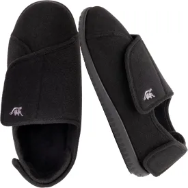 Men's Memory Foam Diabetic Slippers with Adjustable Closure, Extra Wide Comfy Warm Plush Fleece Arthritis Edema Swollen Diabetic House Shoes Machine Washable with Anti Slip Sole