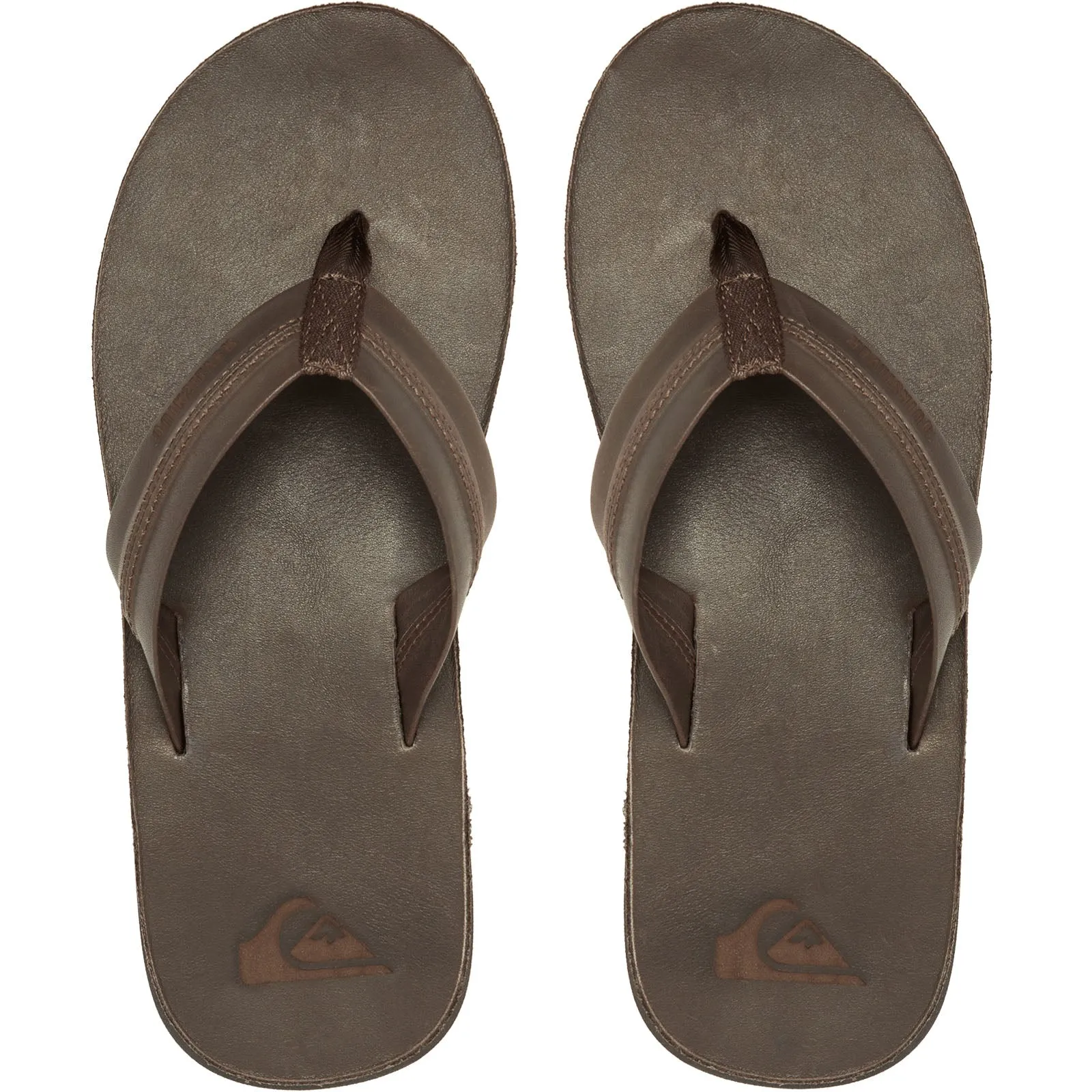 Quiksilver Mens Carver Natural Leather Flip Flops - Brown