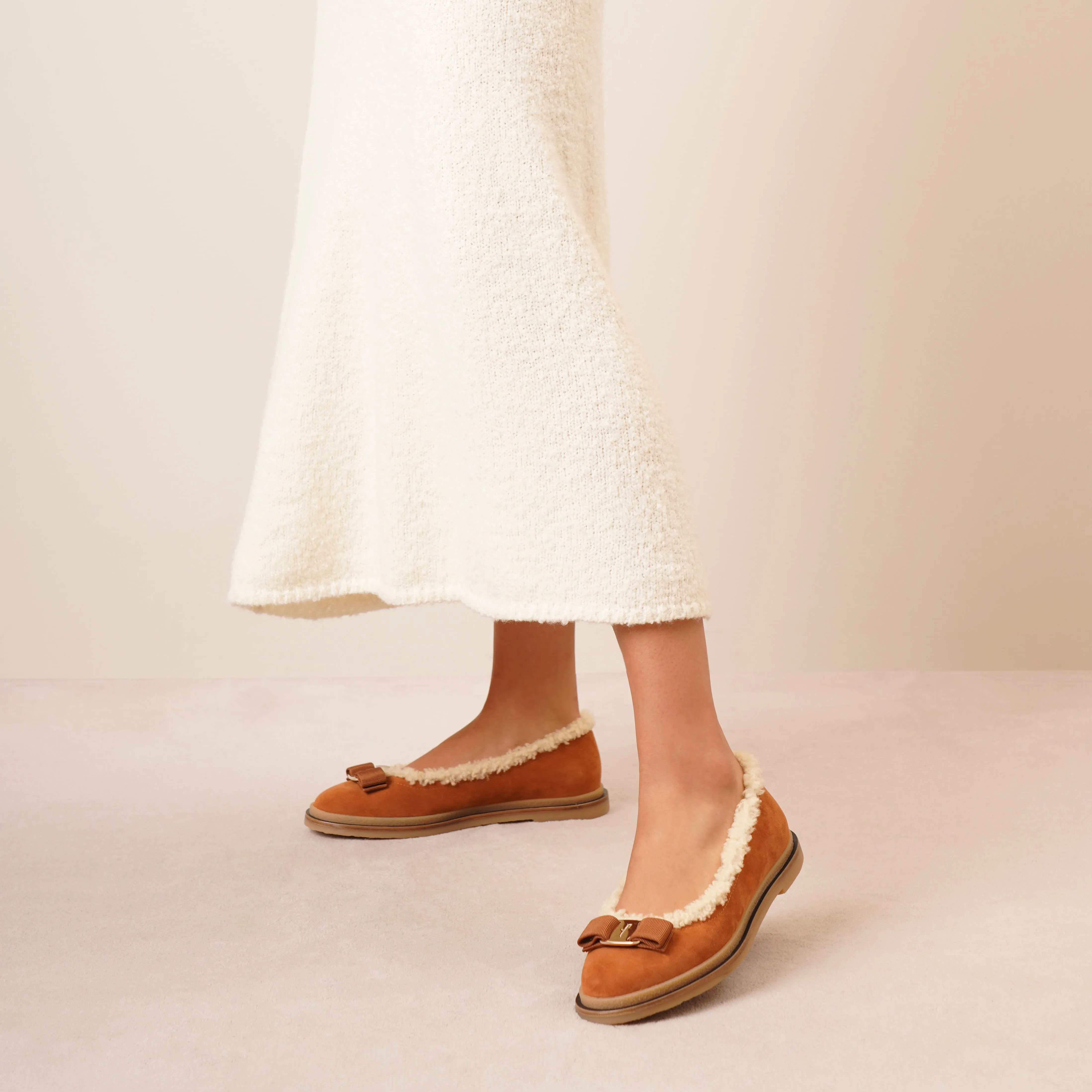 Varina winter tan ballet flats