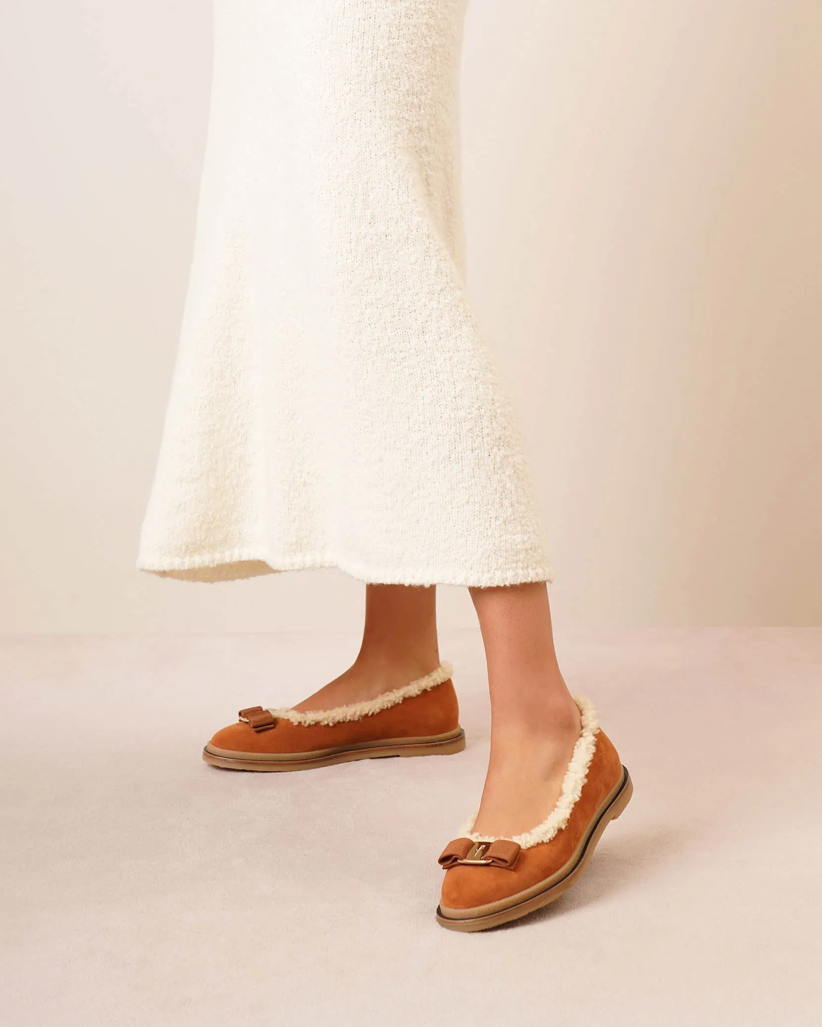 Varina winter tan ballet flats