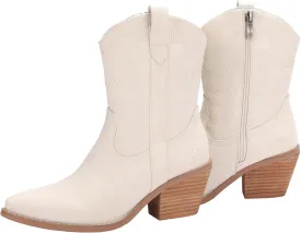 Western Cowgirl Ankle Boot for Women with Embroidered Comfy Fashion Vintage Boot Wide Calf Horse Riding Pointed Toe Cowgirl Short Booties