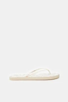 Women Ivory Ditsy Print Flip Flop